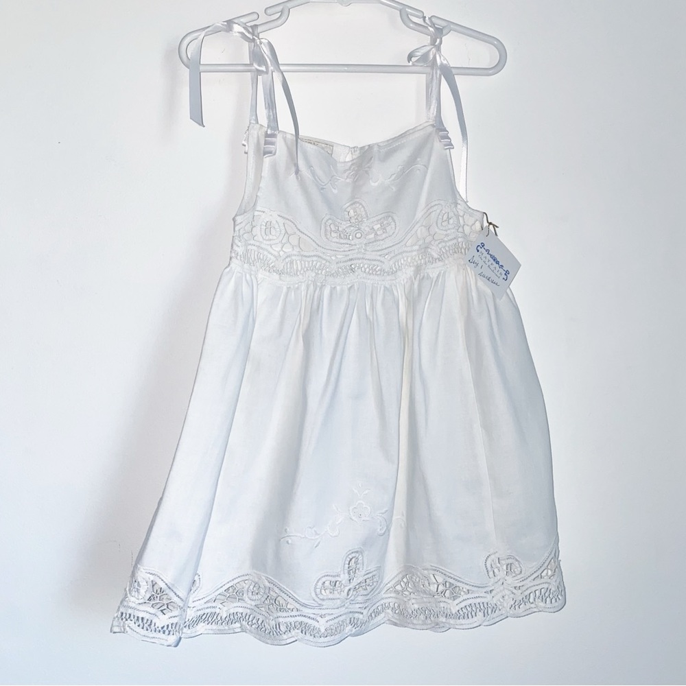 Rendezvous Inc White Linen Battenburg Lace Dress